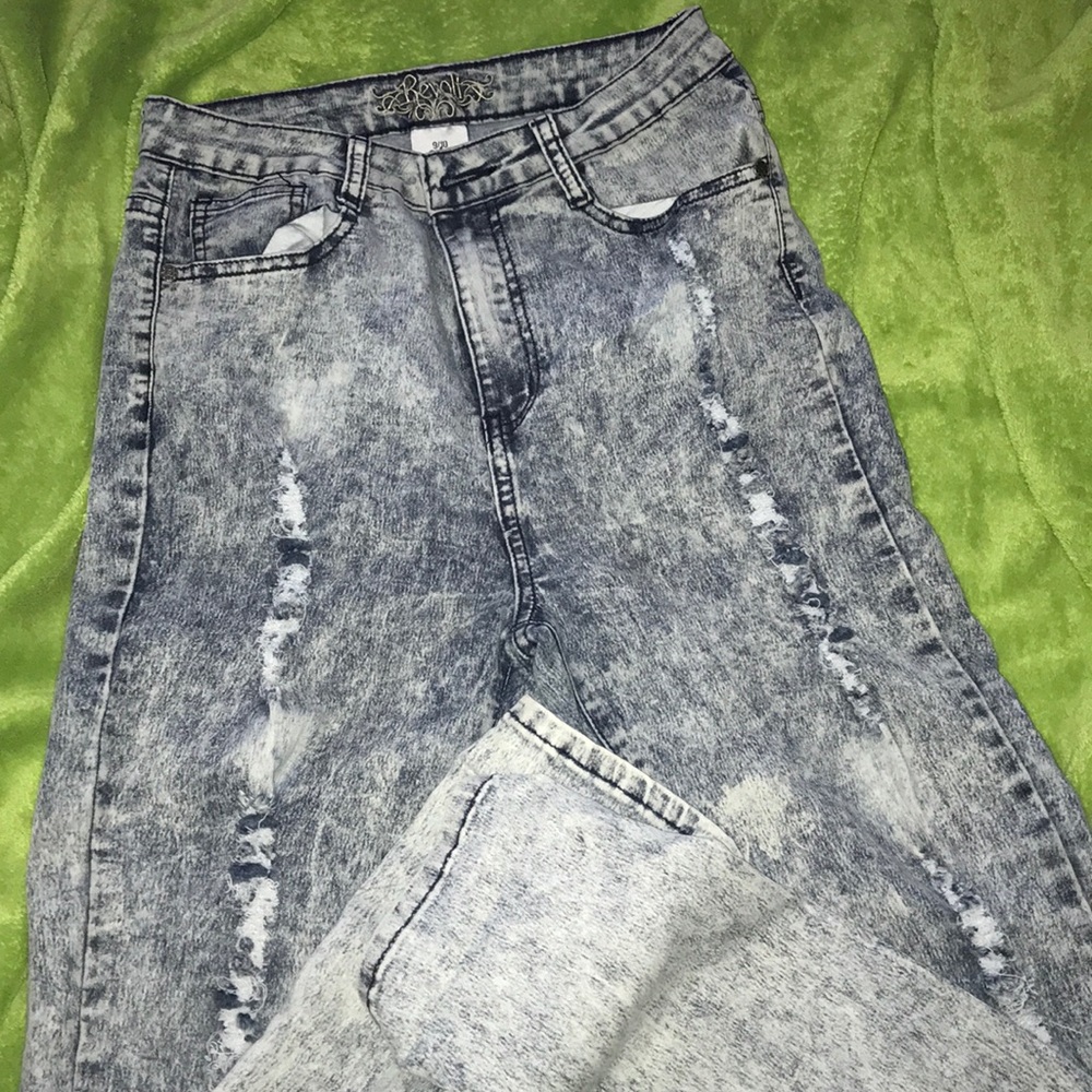 Bleached Distressed Stretch Jeans